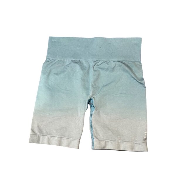 Gymshark Womens Seamless Ombre High-Waisted Shorts Light Blue/Gray Size S - Picture 3 of 6